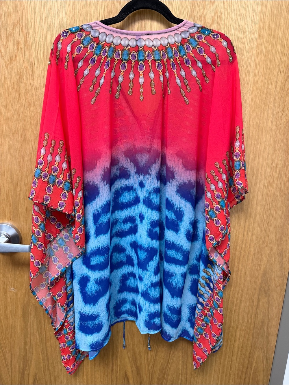 White Mark Pink to Blue Ombre Tunic with Rhinestones - Picture 3 of 7